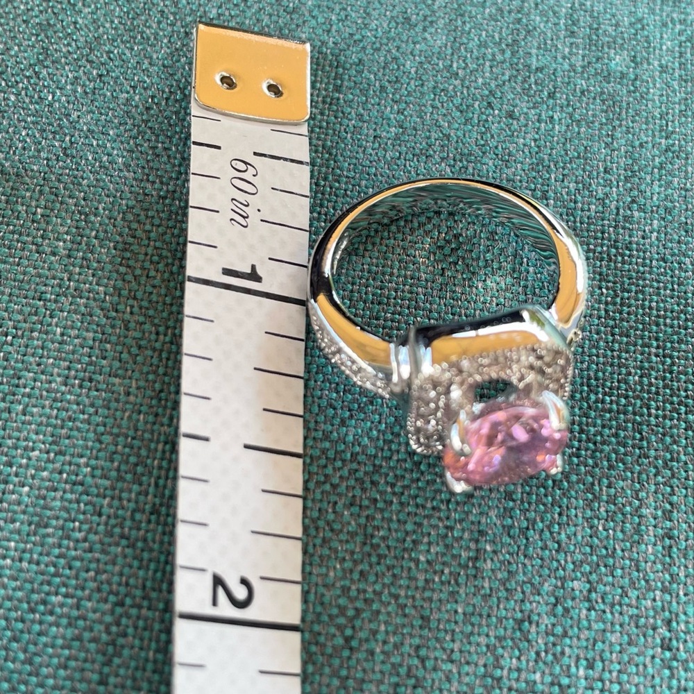 Premier Designs Pink Gemstone Silver Ring size 7